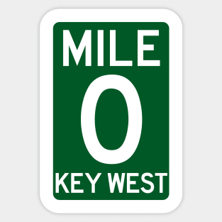 Mile 0 Key West Florida A1A Sticker